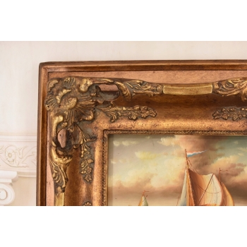 Marynistyczny Obraz - Statek Na Wzburzonym Morzu - Sztorm