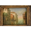Wenecja Włoski Pejzaż - Gondola w Wenecji Italy - Obraz Olejny - Złota Rama