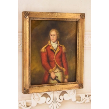 Portret Oficera z Szabla - Arystokrata w Mundurze Obraz Olejny Złota Rama