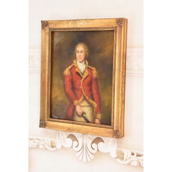Portret Oficera z Szabla - Arystokrata w Mundurze Obraz Olejny Złota Rama