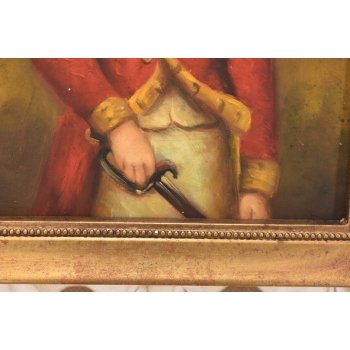 Portret Oficera z Szabla - Arystokrata w Mundurze Obraz Olejny Złota Rama