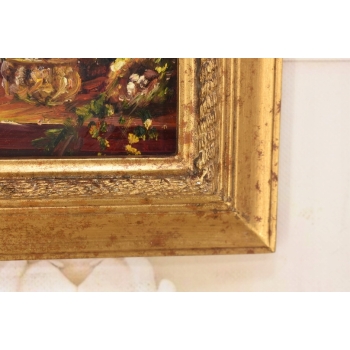 Wazon z Kolorowymi Kwiatami - Martwa Natura - Obraz Olejny Zdobiona Rama