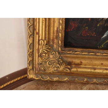 Kolorowe Kwiaty - Martwa Natura - Obraz Olejny Zdobiona Złota Rama