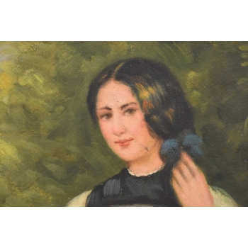 Portret Arystokratki w Balowej Sukni - Kobieta Dama Obraz Olejny Złota Rama