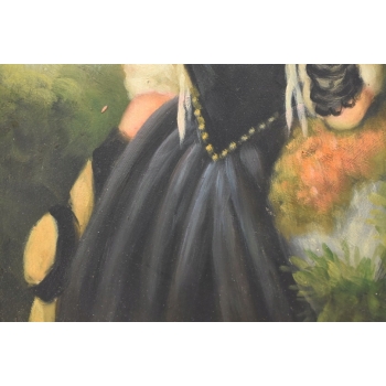 Portret Arystokratki w Balowej Sukni - Kobieta Dama Obraz Olejny Złota Rama