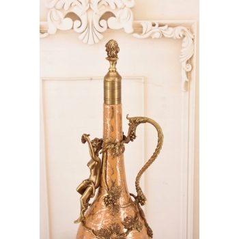 Pałacowa Porcelanowa Karafka - Porcelana + Brąz - Prezent - Dekoracja