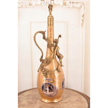 Pałacowa Porcelanowa Karafka - Porcelana + Brąz - Prezent - Dekoracja