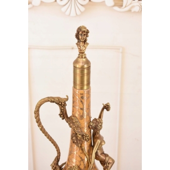 Pałacowa Porcelanowa Karafka - Porcelana + Brąz - Prezent - Dekoracja