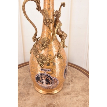 Pałacowa Porcelanowa Karafka - Porcelana + Brąz - Prezent - Dekoracja