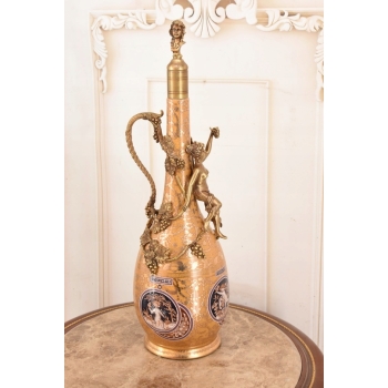 Pałacowa Porcelanowa Karafka - Porcelana + Brąz - Prezent - Dekoracja