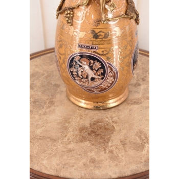 Pałacowa Porcelanowa Karafka - Porcelana + Brąz - Prezent - Dekoracja