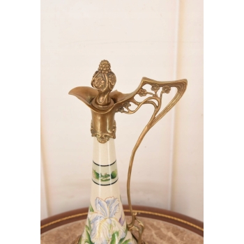 Porcelanowa Karafka Okuta Brązem - Prezent - Kwiat - Prezent