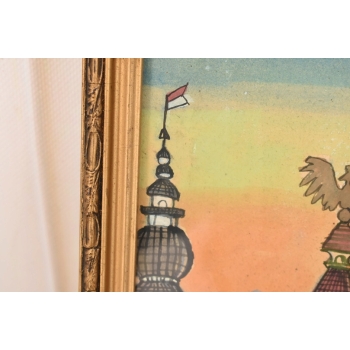 Nikifor Krynicki - Zamek w Krynicy - Krynica - Obraz Akwarela Ołówek