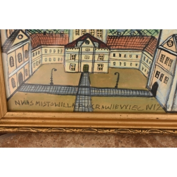 Nikifor Krynicki - Zamek w Krynicy - Krynica - Obraz Akwarela Ołówek