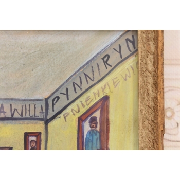 Nikifor Krynicki - Posterunek Policji w Krynicy Zdrój Obraz Akwarela Ołówek