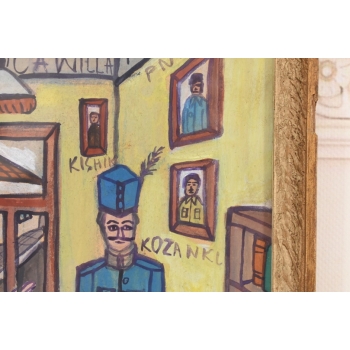 Nikifor Krynicki - Posterunek Policji w Krynicy Zdrój Obraz Akwarela Ołówek