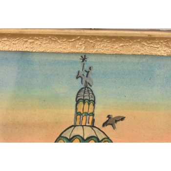 Nikifor Krynicki - Ratusz w Krynicy Zdrój - Krynica - Obraz Akwarela Ołówek