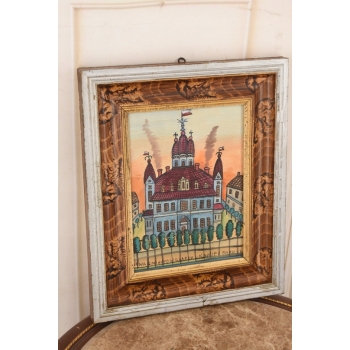 Nikifor Krynicki - Kościół w Krynicy Zdrój - Krynica Obraz Akwarela Ołówek