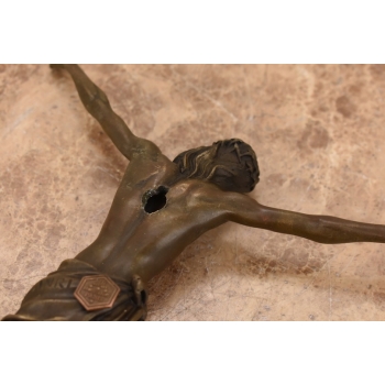 Jezus Chrystus - Krzyż - Droga Krzyżowa - Święta Figura z Brązu 22cm