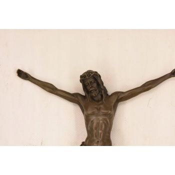 Jezus Chrystus - Krzyż - Droga Krzyżowa - Święta Figura z Brązu 22cm