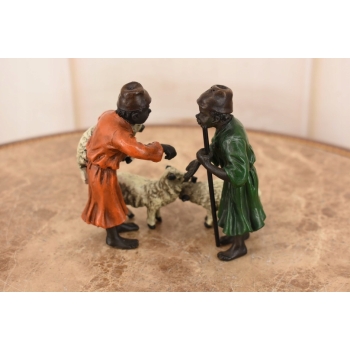 Arabscy Handlarze Owiec - Arab - Figura Rzeźba z Brązu Styl Vienna Kolekcja