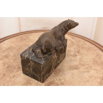 Odpoczywający Miś Polarny - Niedźwiedź - Figura Rzeźba z Brązu - Dekoracja