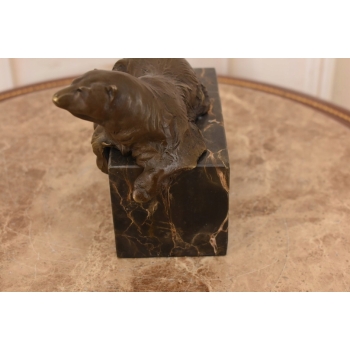 Odpoczywający Miś Polarny - Niedźwiedź - Figura Rzeźba z Brązu - Dekoracja