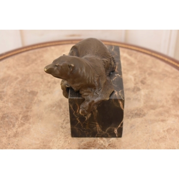 Odpoczywający Miś Polarny - Niedźwiedź - Figura Rzeźba z Brązu - Dekoracja