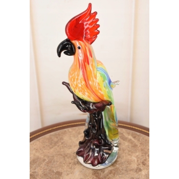 Szkło Murano Style - Kolorowa Papuga - Ptak - Figura Prezent Włoski