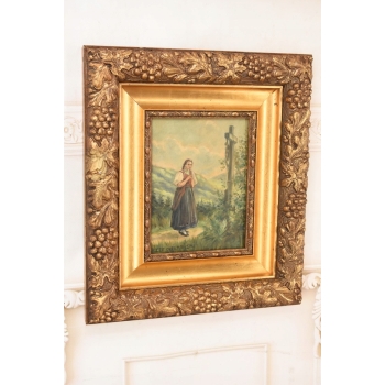 Józef Chełmoński - Modląca się Góralka - Kapliczka - Stary Obraz Olejny