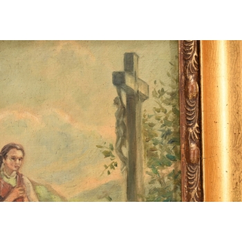 Józef Chełmoński - Modląca się Góralka - Kapliczka - Stary Obraz Olejny