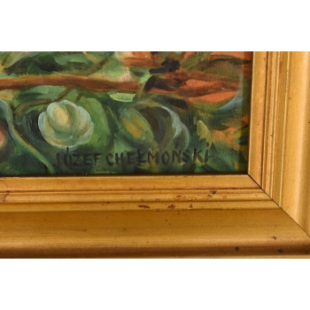 Józef Chełmoński - Kobieta Zrywająca Winogrono - Ogród - Stary Obraz Olejny