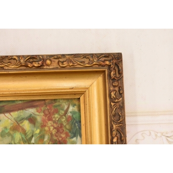 Józef Chełmoński - Kobieta Zrywająca Winogrono - Ogród - Stary Obraz Olejny