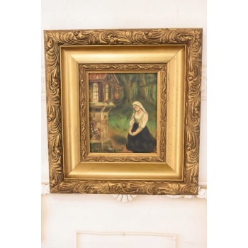 Józef Chełmoński - Modląca się Kobieta - Kapliczka w Lesie - Obraz Olejny