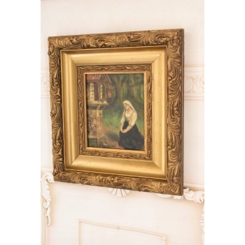 Józef Chełmoński - Modląca się Kobieta - Kapliczka w Lesie - Obraz Olejny