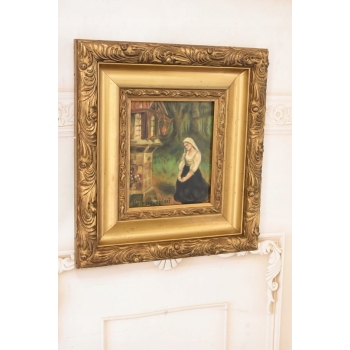 Józef Chełmoński - Modląca się Kobieta - Kapliczka w Lesie - Obraz Olejny