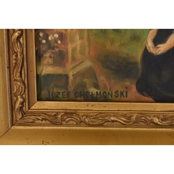 Józef Chełmoński - Modląca się Kobieta - Kapliczka w Lesie - Obraz Olejny