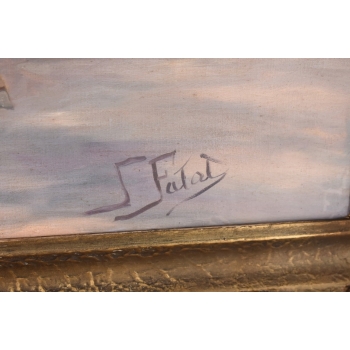 J. Fałat - Wyprawa Na Polowanie - Myśliwska Scena - Stary Obraz Olejny