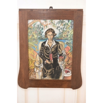 Ignacy Witkiewicz Witkacy 1938 Pastel Obraz Portret Jadwigi Witkiewiczowej