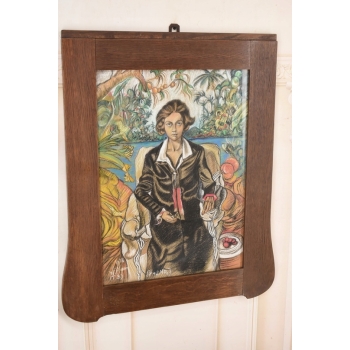 Ignacy Witkiewicz Witkacy 1938 Pastel Obraz Portret Jadwigi Witkiewiczowej