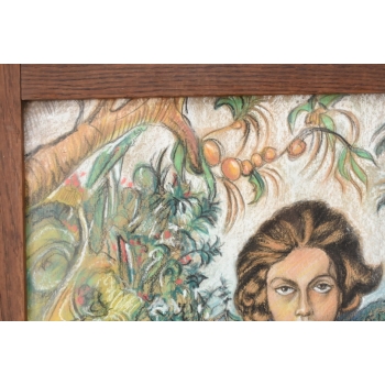 Ignacy Witkiewicz Witkacy 1938 Pastel Obraz Portret Jadwigi Witkiewiczowej