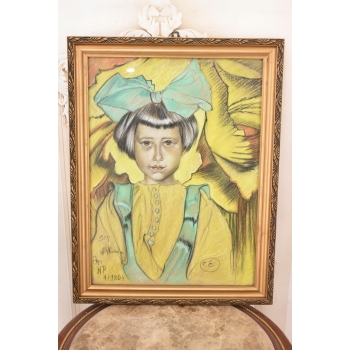 Ignacy Witkiewicz Witkacy 1925 - Pastel Obraz - Portret Anny Nawrockiej