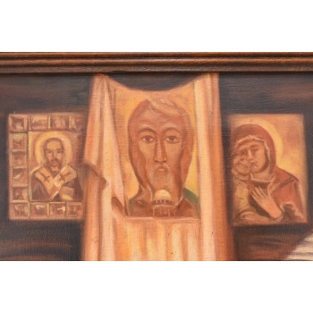 Styka - Modlitwa Kobiety w Kościele - Ołtarz Kościół - Obraz Olejny