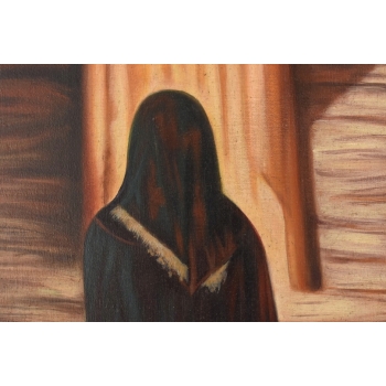 Styka - Modlitwa Kobiety w Kościele - Ołtarz Kościół - Obraz Olejny