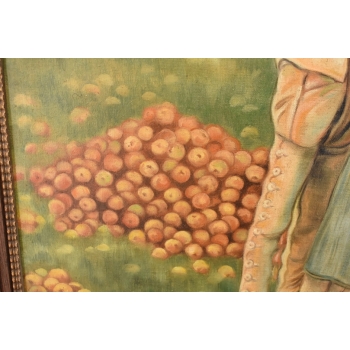 Józef Chełmoński - Zakochana Para w Sadzie - Obraz Olejny - Złota Rama