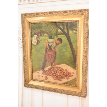 Józef Chełmoński - Zbiór Owoców - Jabłka Na Cydr - Obraz Olejny Złota Rama