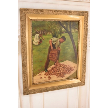 Józef Chełmoński - Zbiór Owoców - Jabłka Na Cydr - Obraz Olejny Złota Rama