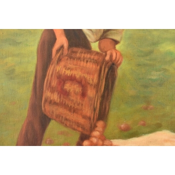 Józef Chełmoński - Zbiór Owoców - Jabłka Na Cydr - Obraz Olejny Złota Rama