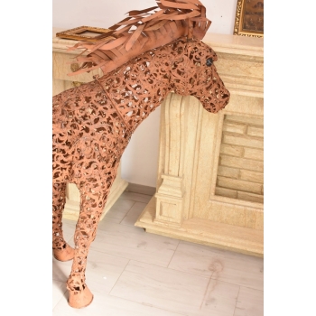 Ogromna Figura - Koń Konik - Rdza - Rzeźba Metalowa Dom - Vintage