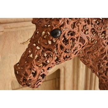 Ogromna Figura - Koń Konik - Rdza - Rzeźba Metalowa Dom - Vintage